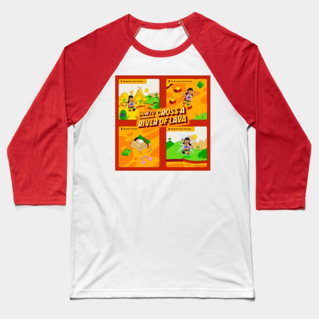 Lego Fortnite HOW TO CROSS A RIVER OF LAVA! Baseball T-Shirt by BURBS